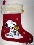 Snoopy looking at gift Musical Stocking