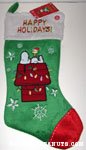 Snoopy and Woodstock on Doghouse Christmas Stocking