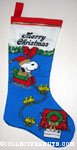 Santa Snoopy with sleigh drawn by Woodstocks Christmas Stocking