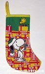 Snoopy handing Woodstock candy cane Christmas Stocking