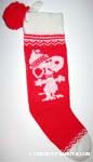 Snoopy wearing hat Knitted Stocking