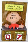 Charlie Brown in dugout box 'I need all the friendsI can get' Doll