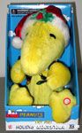 Animated Woodstock wearing Santa hat with Lights Plush