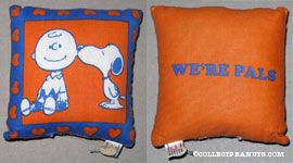 Snoopy kissing Charlie Brown Mini Pillow
