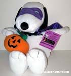 Snoopy with cape, mask and pumpkin