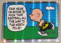 Charlie Brown football panel cartoon Prismatic Photo/Trading Card