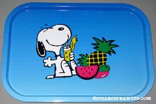 Snoopy with tropical drink and fruits Tray