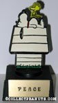 Snoopy on doghouse with Woodstock on his tummy 'Peace' Trophy