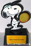 Snoopy holding tennis racket 'Your fault or mine?' Trophy
