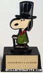 Snoopy wearing top hat, long coat and walking stick 'Congratulations' Trophy