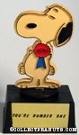 Snoopy wearing hero medal 'You're number one' Trophy