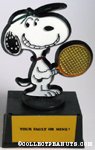 Snoopy holding tennis racket 'Your fault or mine?' Trophy