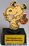 Snoopy with basket of flower 'Thinking about you makes my whole day' Trophy