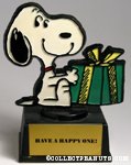 Snoopy with gift box 'Have a happy one' Trophy
