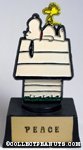 Snoopy on doghouse with Woodstock on his tummy 'Peace' Trophy