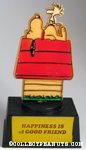 Snoopy & Woodstock on doghouse 'Happiness is a good friend' Trophy
