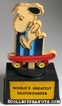Snoopy jumping on skateboard 'World's Greatest Skateboarder' Trophy