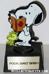 Sick Woodstock, Snoopy reading medical book 'Poor, Sweet Baby!' Trophy