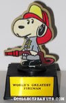 Snoopy Fire Fighter 'World's Greatest Fireman' Trophy