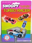 Woodstock on back of White Race Car Turbo Racer