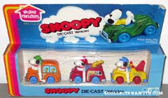Snoopy Die-Cast Vehicle Set - Camping Van, Fire Truck, Tow Truck