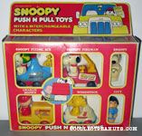 Snoopy Push N' Pull Toys - Set of 4 Cars, 6 Figures
