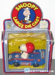 Snoopy driving blue race car - large figure