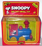 Snoopy driving Train Engine
