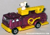Snoopy in Purple Fire Engine