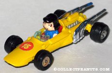 Lucy in yellow racecar