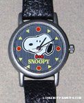 Snoopy wearing bowtie on striped background
