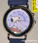 Snoopy and Woodstock looking up from hill