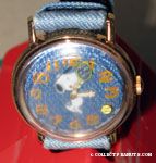 Snoopy playing tennis with denim band & face Watch