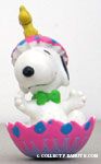 Snoopy cracking out of egg with Woodstock on his head Easter PVC Figure