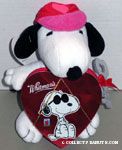Snoopy wearing baseball cap and holding key Plush & Joe Cool Chocolate Box