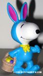 Snoopy Blue Easter Beagle with basket of eggs Easter PVC Figurine