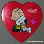Charlie Brown hugging Snoopy Valentine's Heart-shaped Candy Box