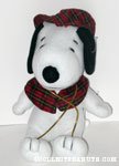 Snoopy wearing tartan hat and collar Plush