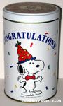 Peanuts Gang dancing 'You're Terrific!' Popcorn Tin