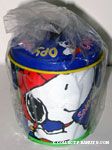   Snoopy playing baseball Pail with lid