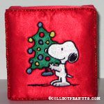 Snoopy with Christmas tree embroidered cloth covered box