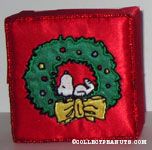 Snoopy in wreath embroidered cloth covered box