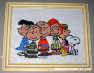 Peanuts Gang Standing Around Crewel Stitchery Picture