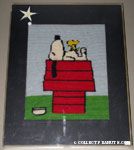 Snoopy & Woodstock on doghouse Stitchery Picture