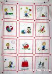 Peanuts Gang scenes in squares Fabric