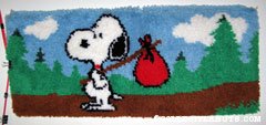Snoopy 'Come Home' hobo pack Latch Hook Rug