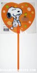Snoopy laughing on orange heart Fan
