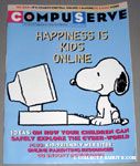 Compuserve Magazine with 'Happiness is Kids Online' featuring Snoopy