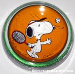 Snoopy playing tennis glass dome Paperweight