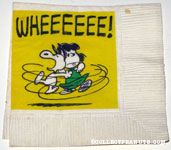 Snoopy Dancing with Lucy 'WHEEEEE!' Cocktail Napkin
